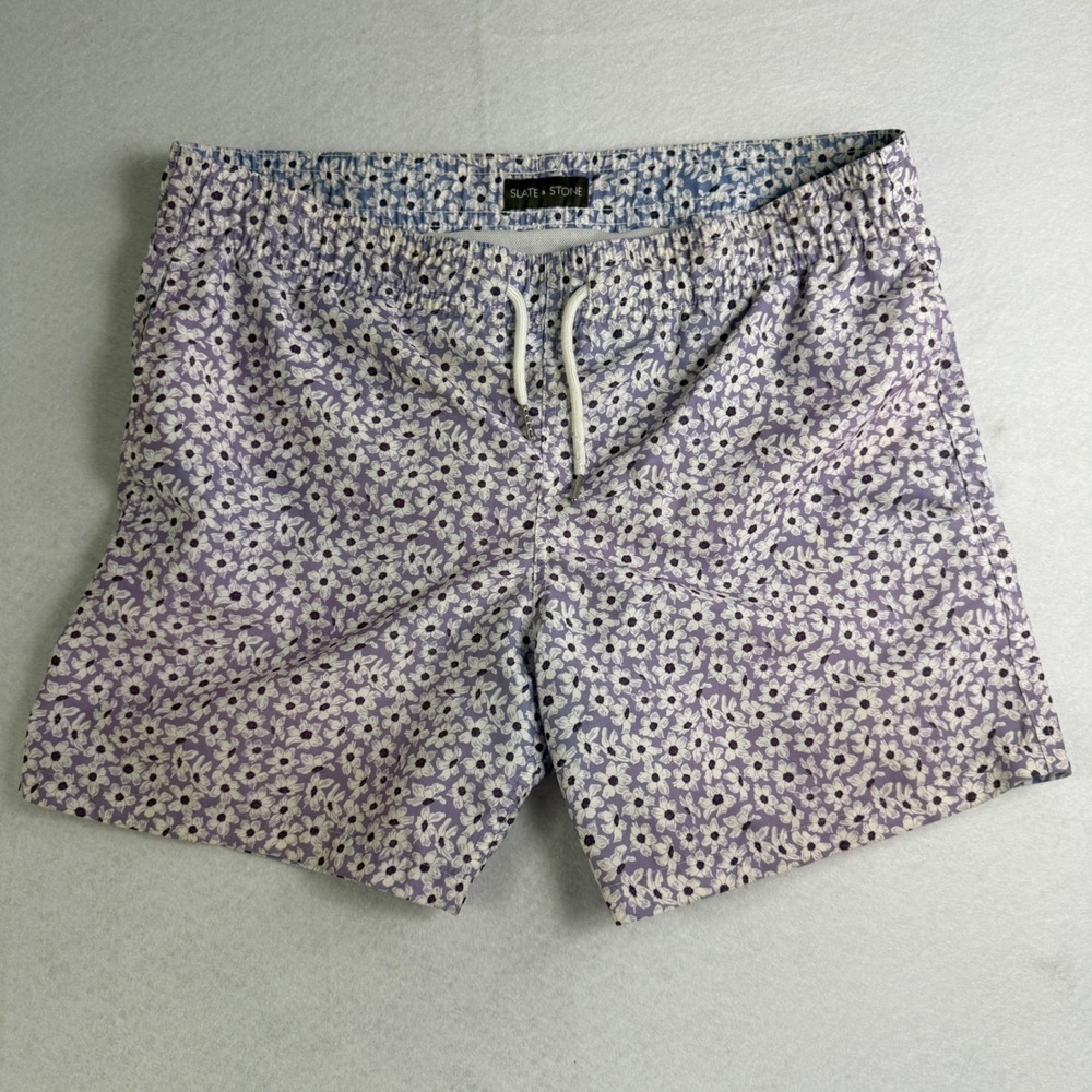 Slate & Stone Purple Floral Men's Swim Trunks